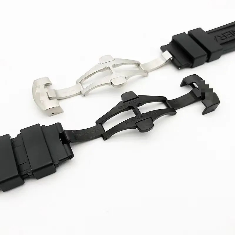 Panerai Watch 22/24/26mm Rubber Dive Strap for Clasp Buckle MXE07XDG Black