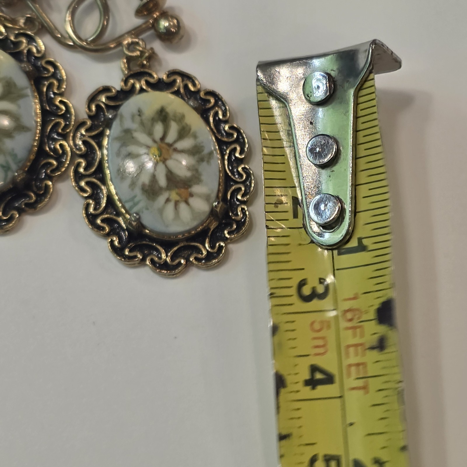 12K GF Gold Filled Screw Back Floral Earrings By Van Dell