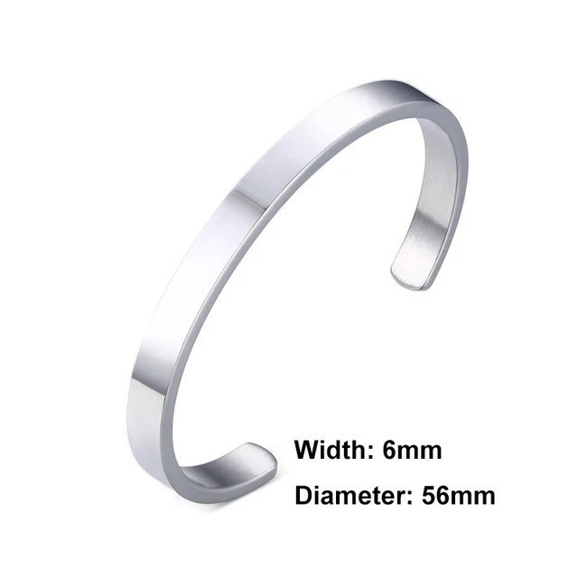 Men’s Fashion Jewelry Gold Silver Or Black Cuff Stainless Steel Bracelet Hot USA