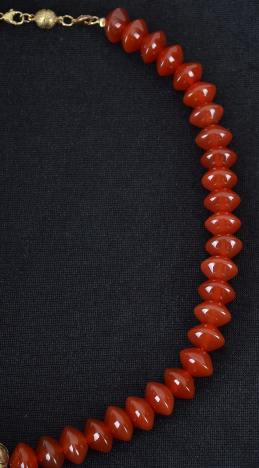 Real Pearl Necklace Agate Beads Terracotta 123g 52cm Long Gemstone Jewellery