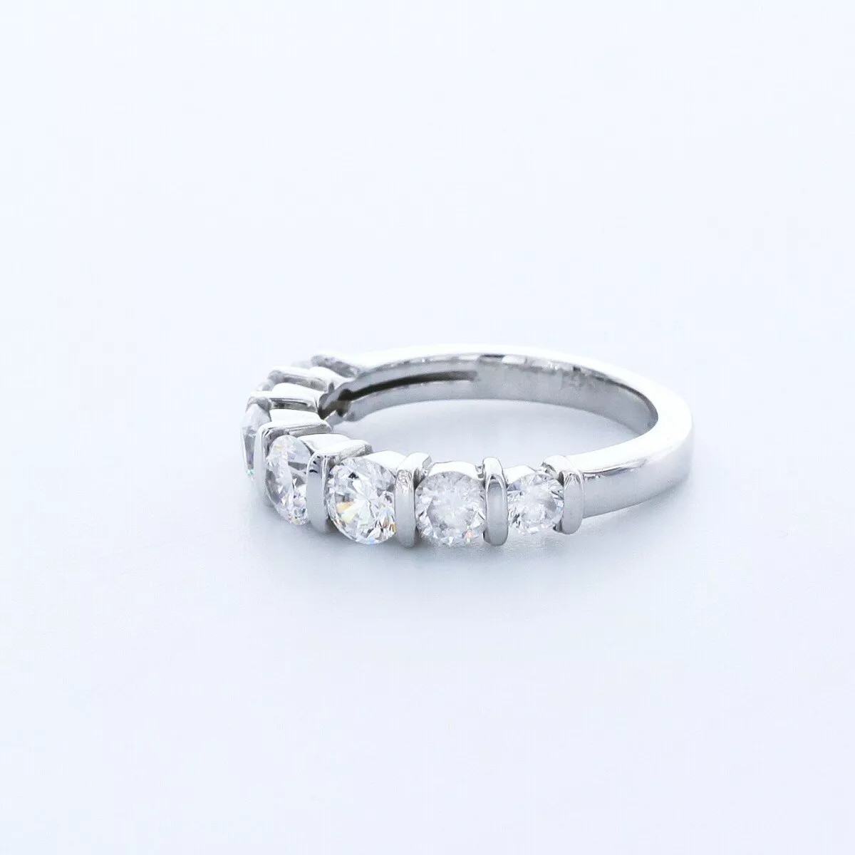 Classic Wedding Band Vintage Solid 14K Gold 1 Carat Round Natural Diamond F VS2
