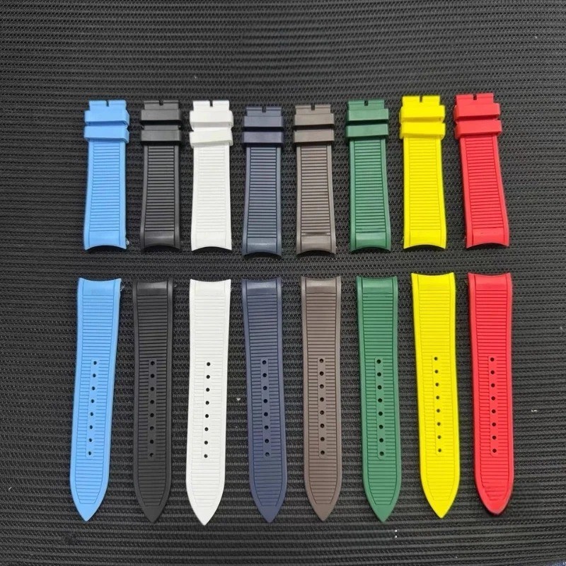 Replacement 21mm FKM Rubber Watch Strap Band Fits Piaget Polo Date 42mm
