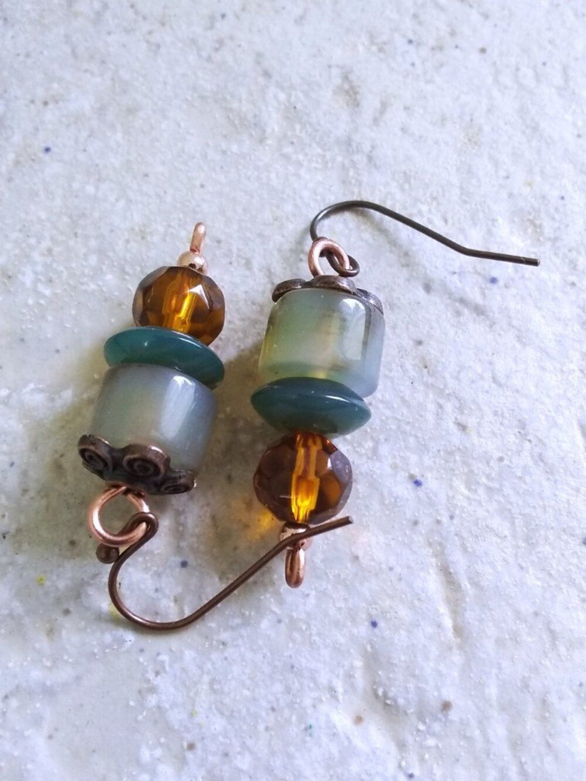 NEW! Handmade Short Stack Beaded Dangle Earrings – Fall ForestCore Bohemian
