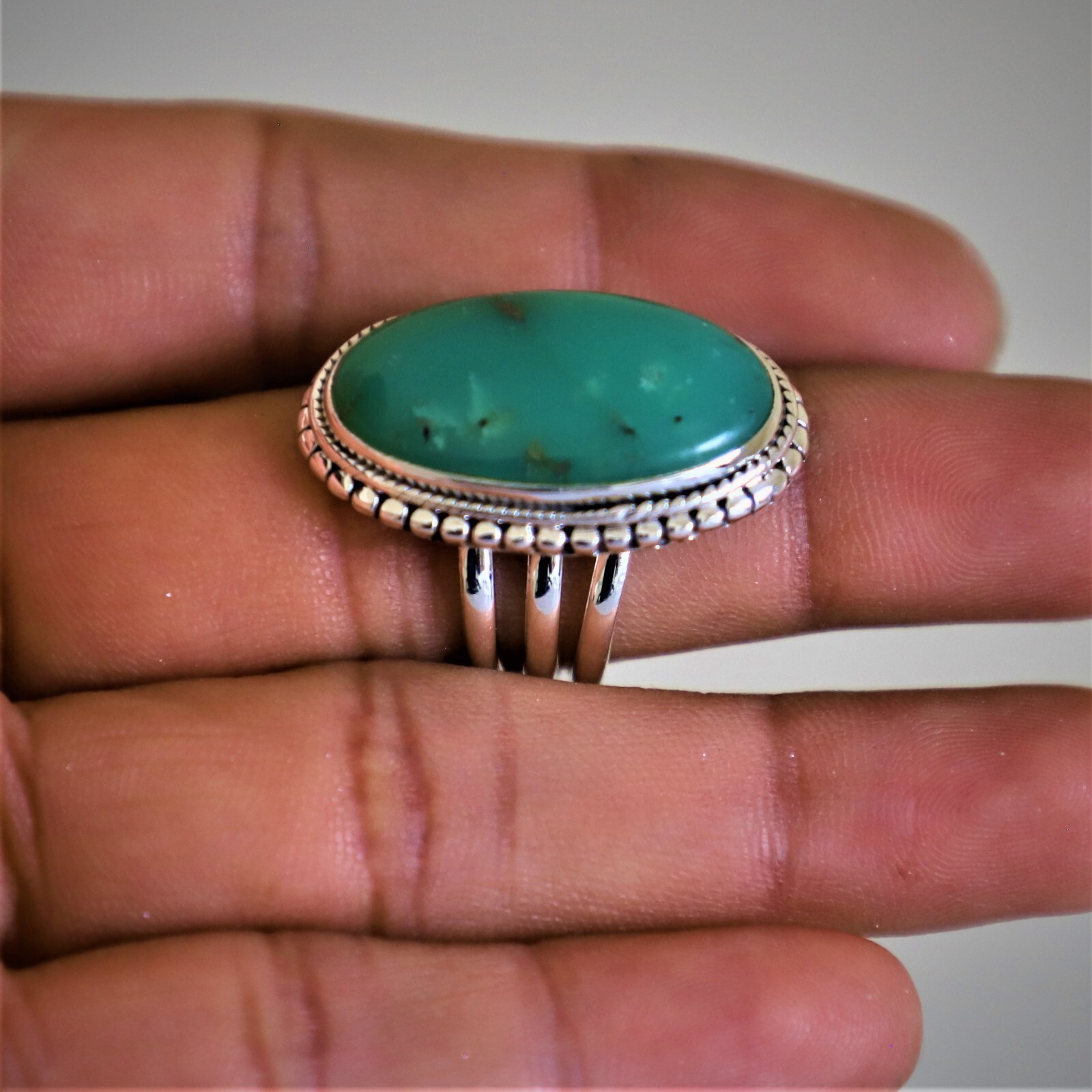 CHRYSOPRASE NATURAL GEMSTONE 925 STERLING SILVER HANDMADE JEWELRY RING 3 TO 12