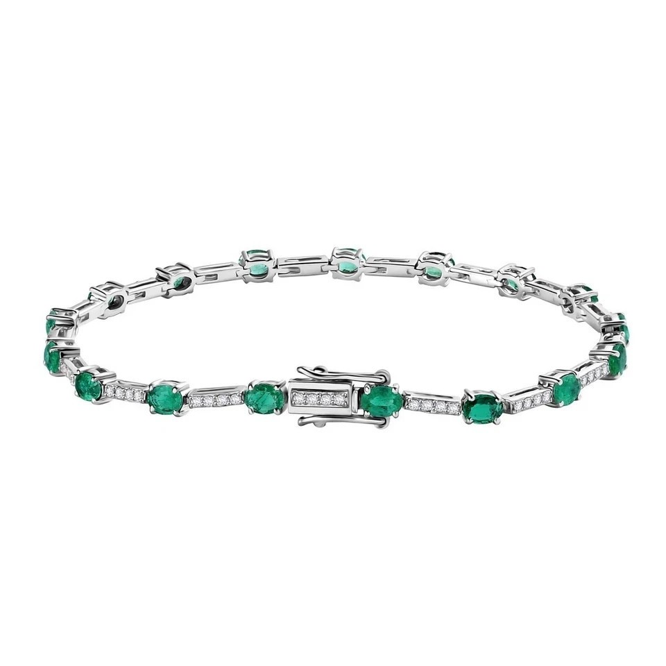 8Ct Oval Cut Lab Created Diamond Tennis Bracelet 14K White Gold Plated