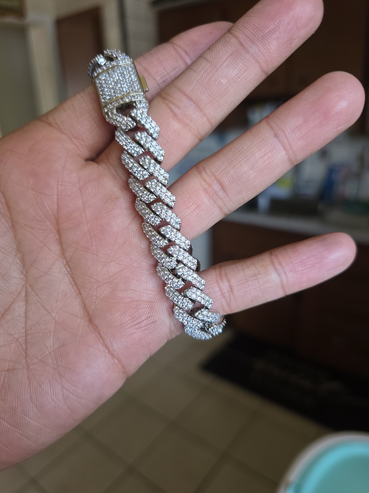 Imperium Men’s Silver Tone Cuban Link Chain Bracelet with Box Clasp Closure