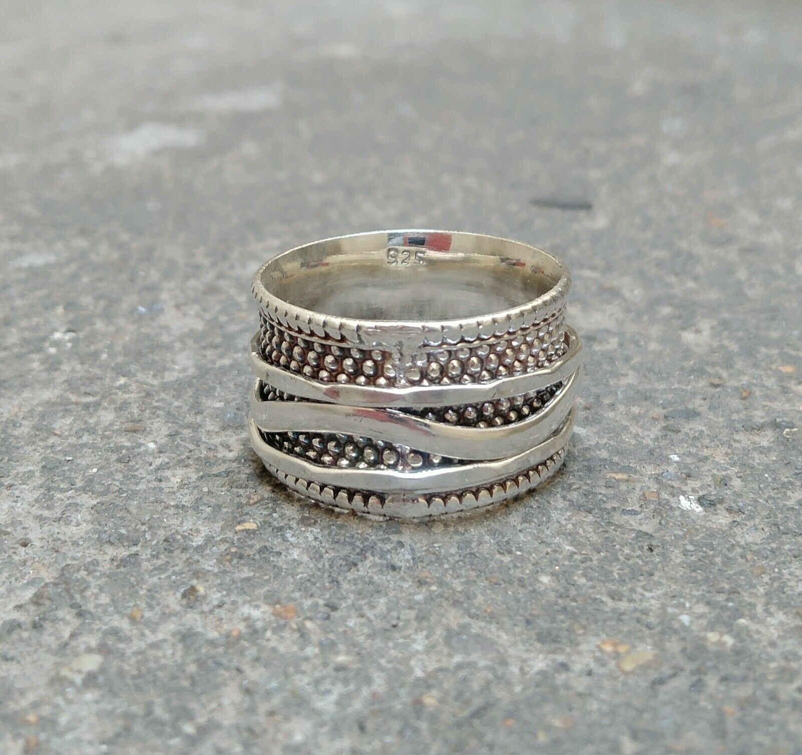 Solid 925 Sterling Silver Spinner Ring Band & Statement Handmade Ring All Size