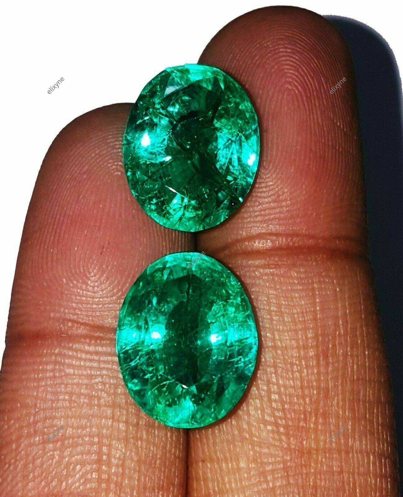 20 Ct Natural Zambian Green Emerald Oval Cut Certified Stunning Gemstone Pair