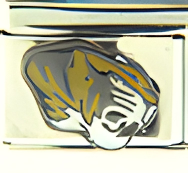 Missouri Tigers Enamel 9mm Italian Charm Bracelet Link Mizzou College Sports