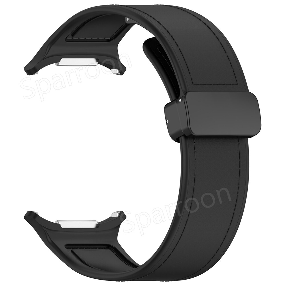 Magnetic Silicone Leather Strap Watch Band For Samsung Galaxy Watch 7 Ultra 47mm
