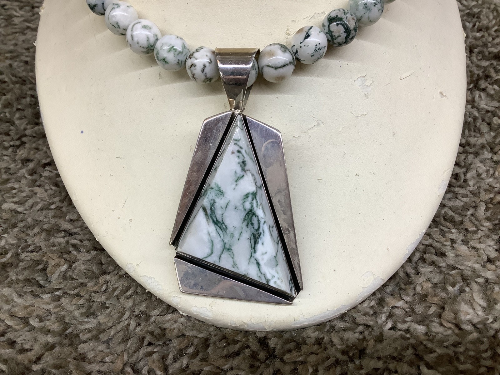 Mine Finds By Jay King Sterling Howlite Necklace and Pendant