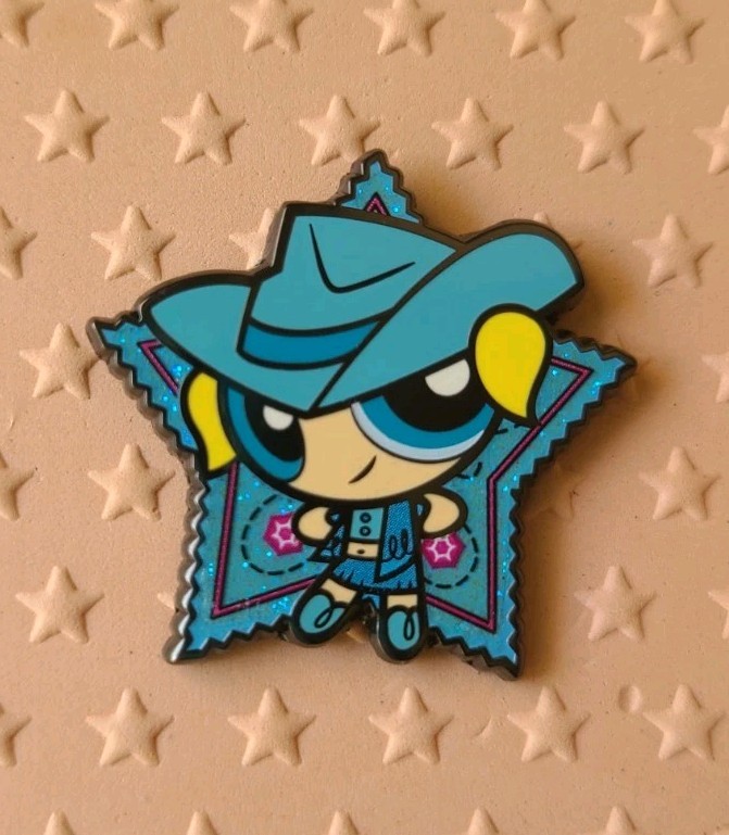 The Powerpuff Girls Cowgirls Bubbles Glitter Star Enamel Pin Hottopic Cowboy
