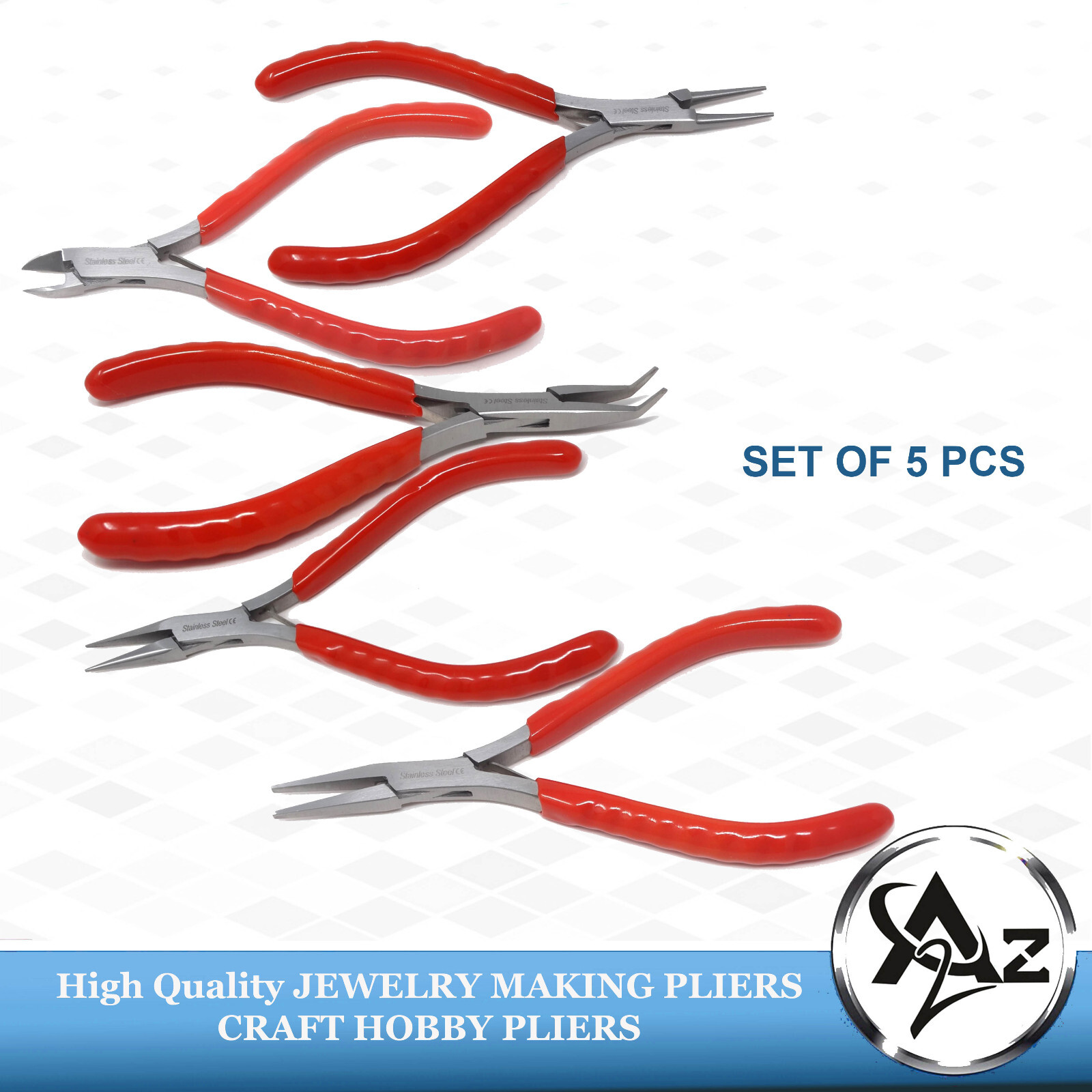 5x JEWELER PLIERS SET SLIM NOSE JEWELRY MAKING BEADING WIRE WRAPPING HOBBY PLIER