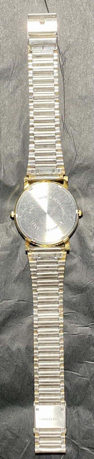 Vintage Ferro All Stainless Steel Gold/Silver Mens Watch Calendar Roman Numerals