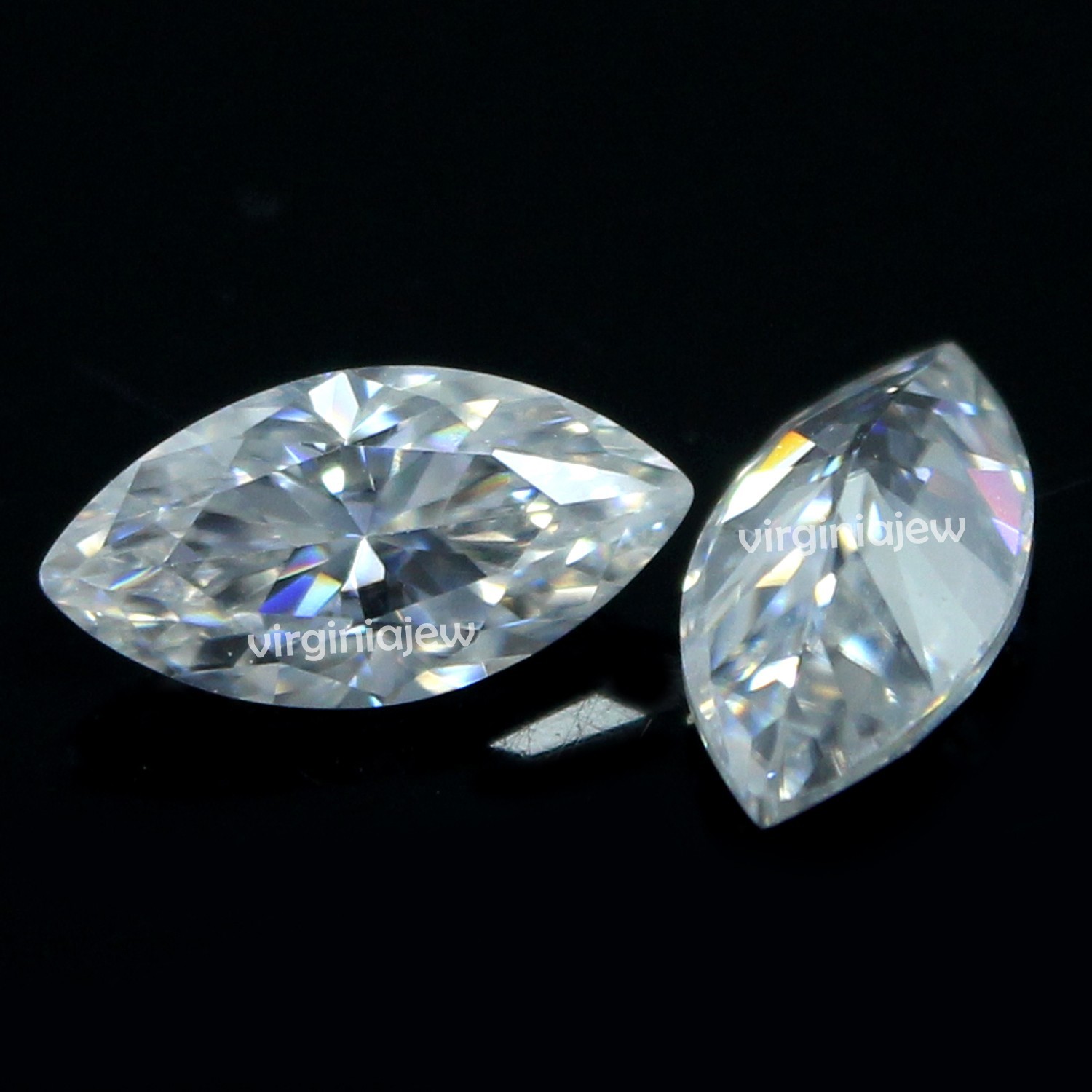 Natural DE Color VVS1 Clarity White 2.5×5 MM Marquise Pair Excellent Cut Diamond