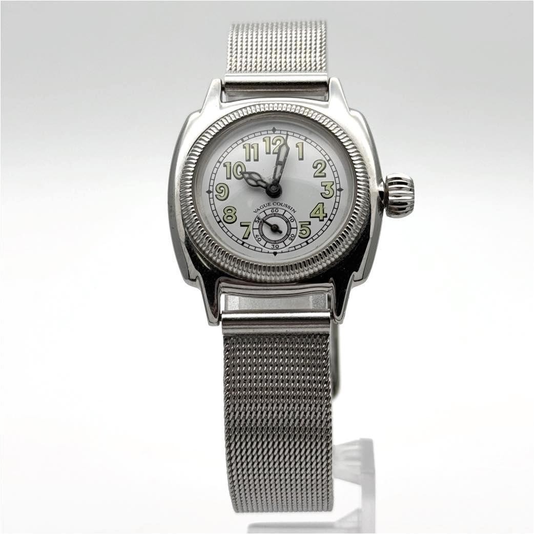 VAGUE WATCH CO COUSSIN Quartz Watch Silver Dial Stainless Steel Japan In hand