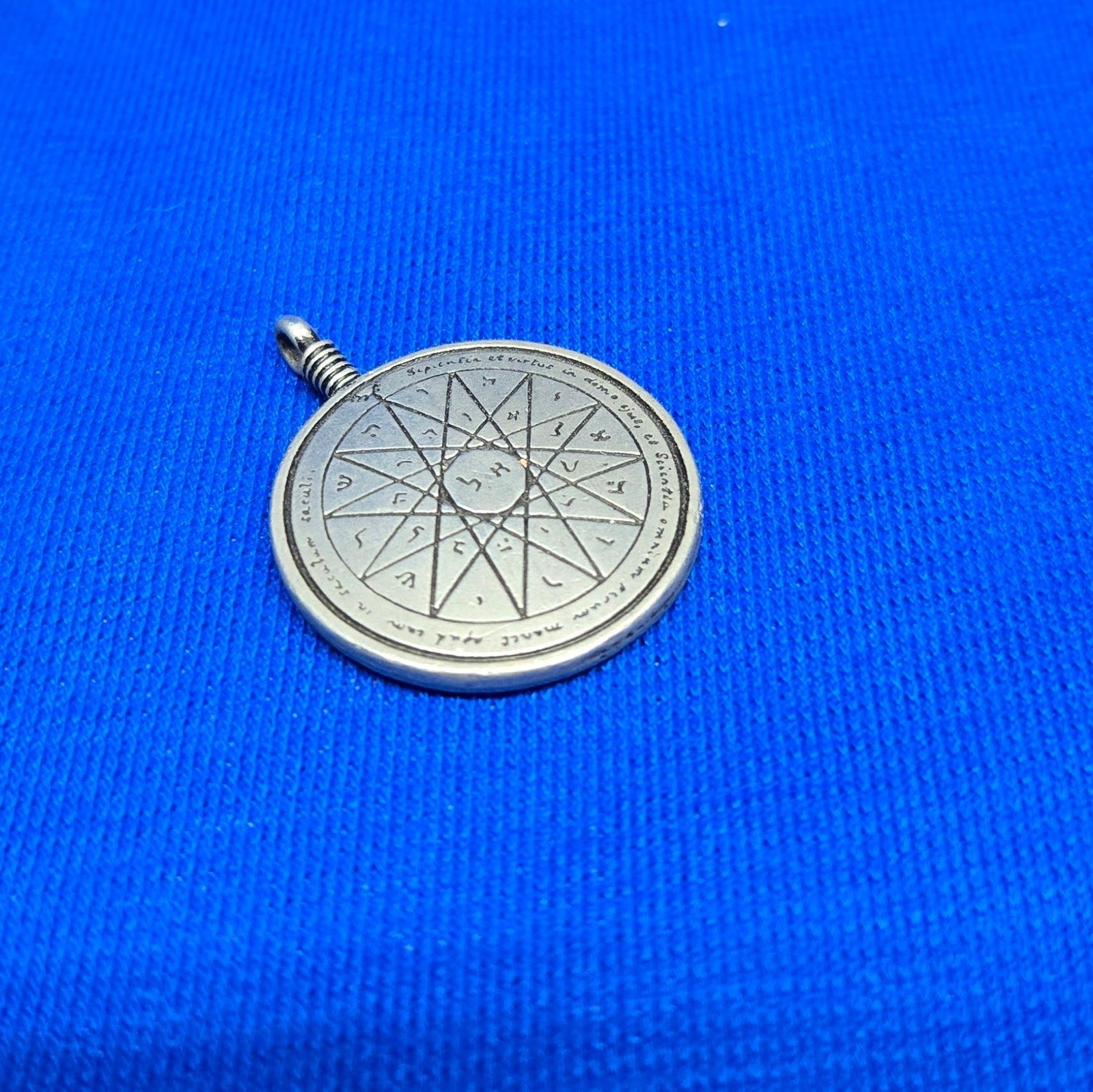 PEPI PEWTER Occult Talisman Pendant Star Seal of Solomon Amulet Metal Used