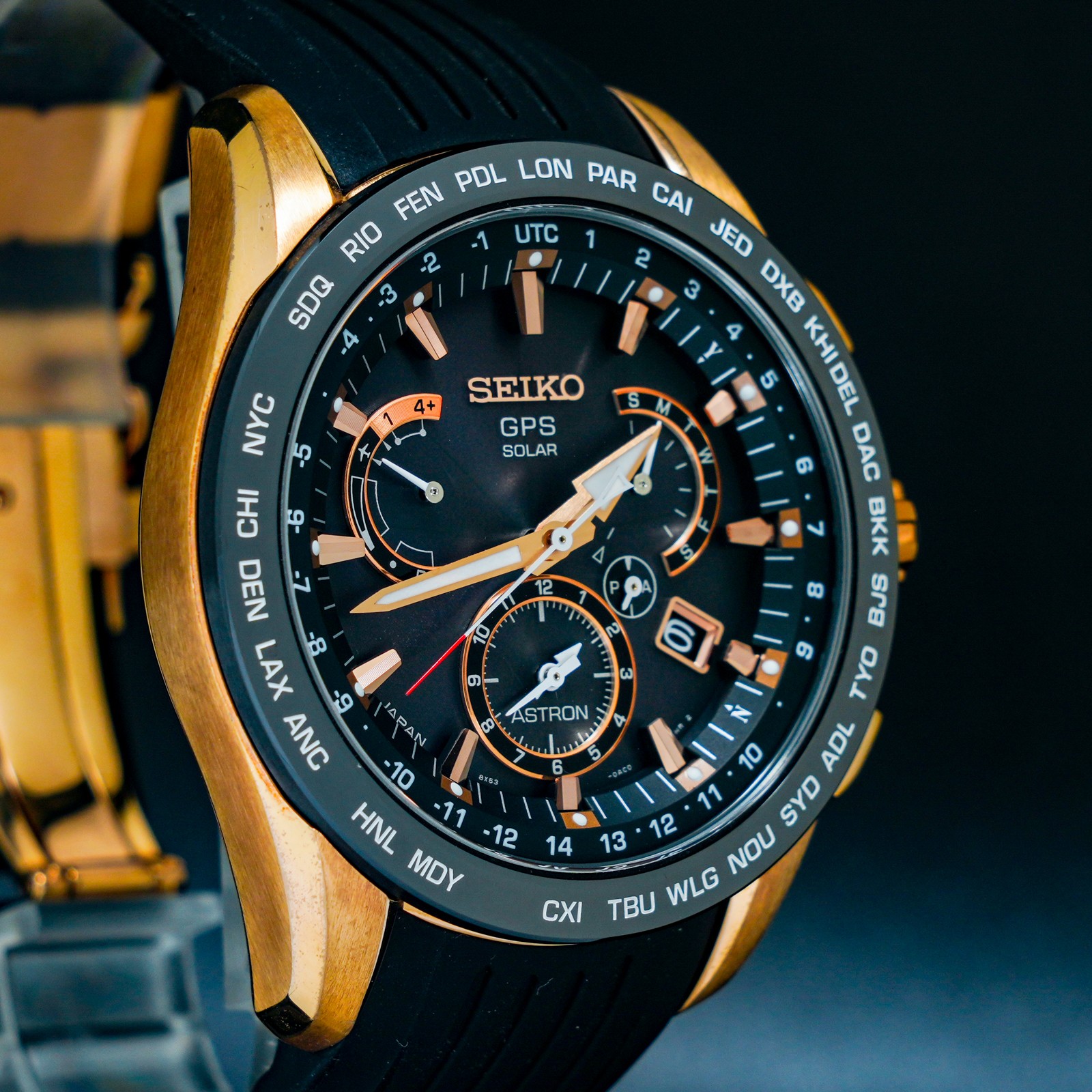 [MINT] SEIKO ASTRON GPS Solar 8X53-0AC0-2 Black Dial Quartz Men Watch
