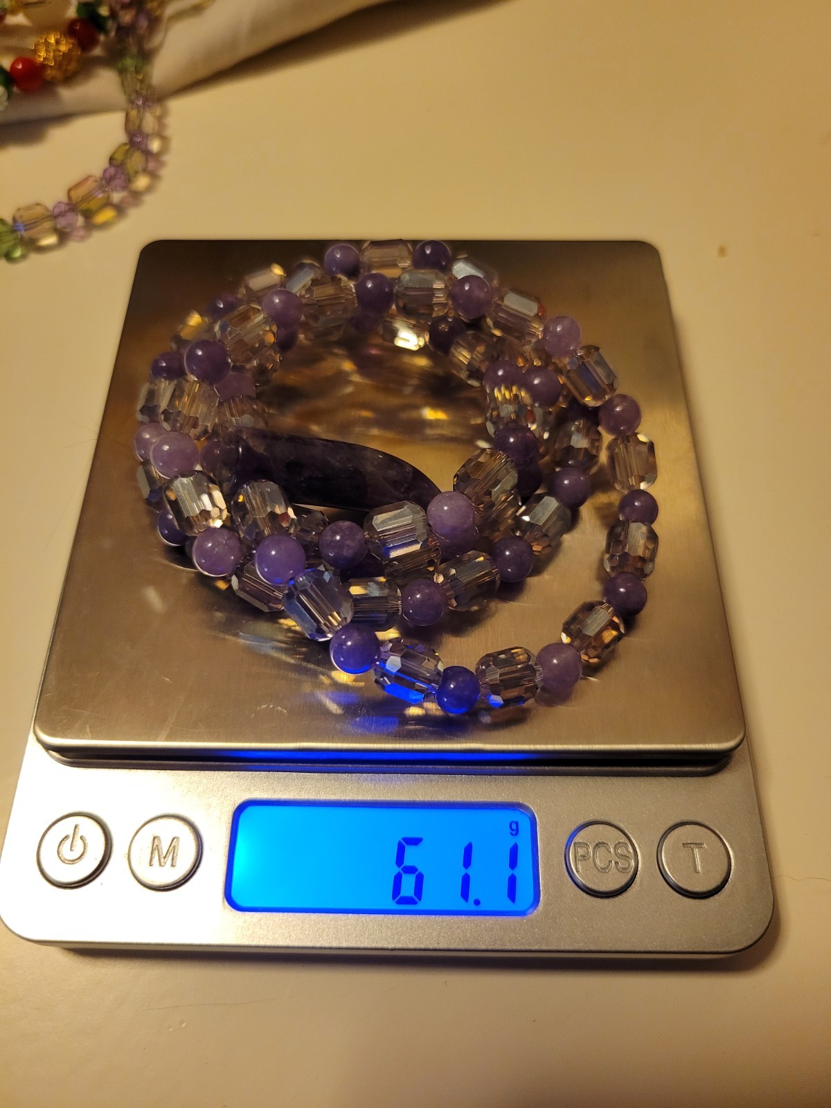 Amethyst Pendant & Lavender Beaded Genuine Crystal Necklace – Artisan Handmade