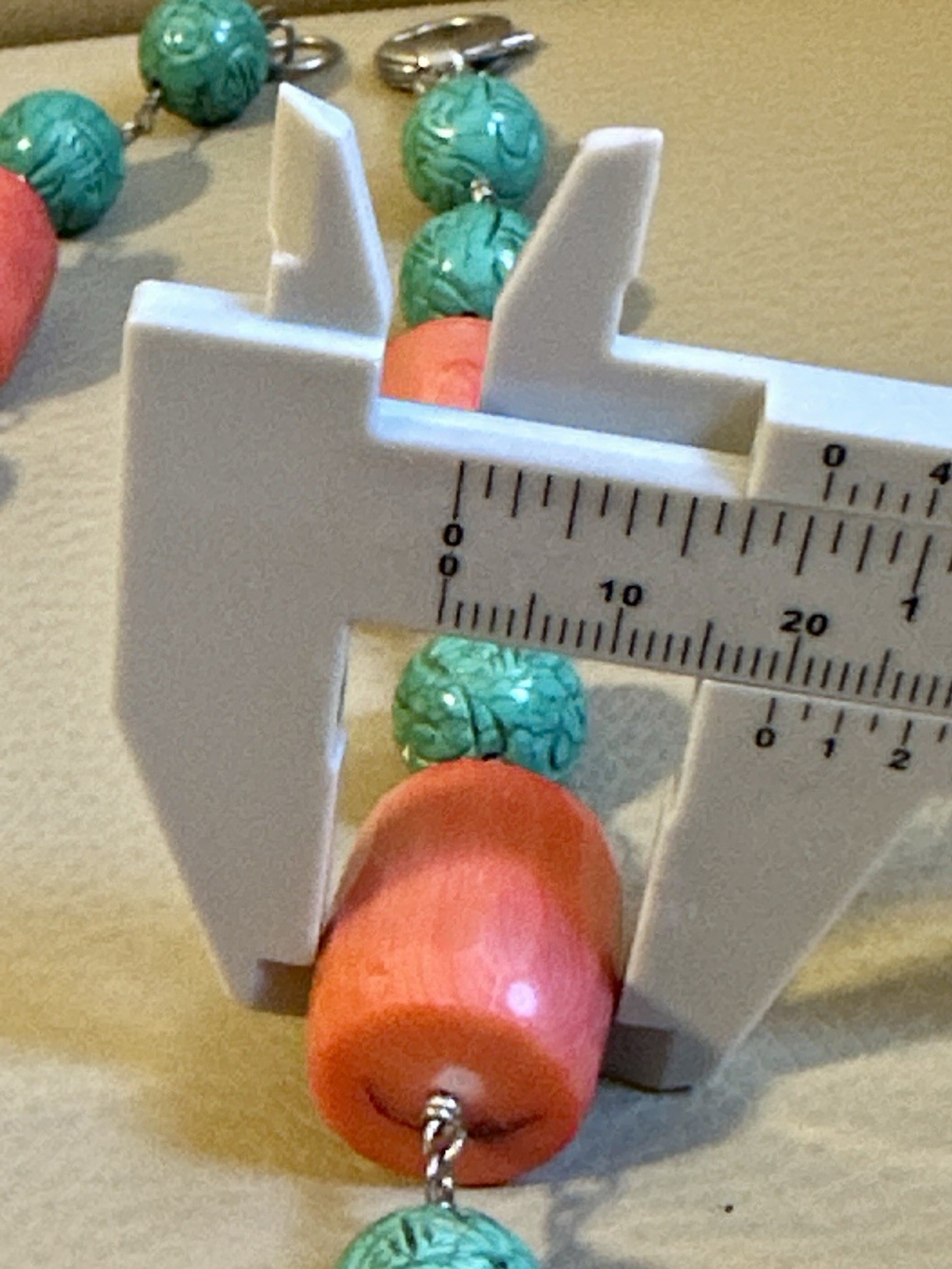 PINK CORAL NECKLACE MATCHING FACETED BEADS-TURQUOISE-SILVER 925-80 CM