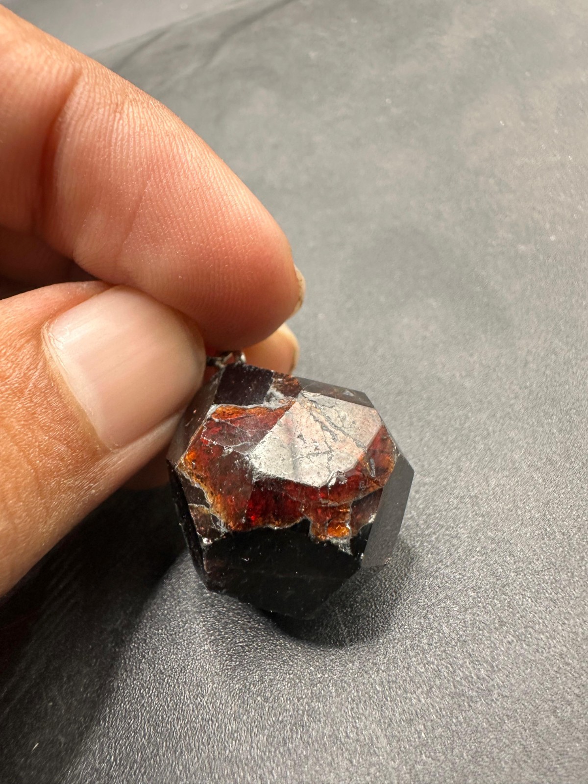 Rare Natural Gemstone Almandine Garnet Pendant With Rainbow Flashes