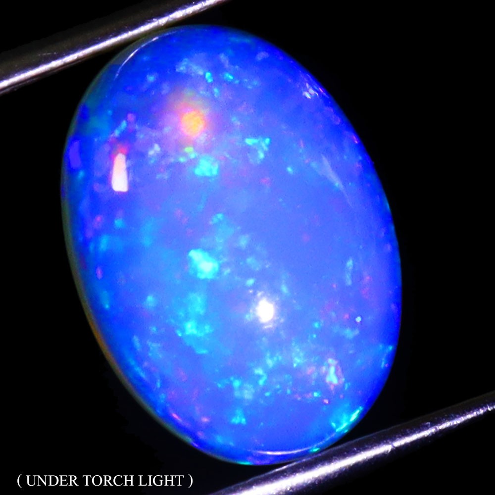 Oval AAA Floral Flash Play Of Color Crystal Fire Opal 3.87ct 14x10mm Gemstone