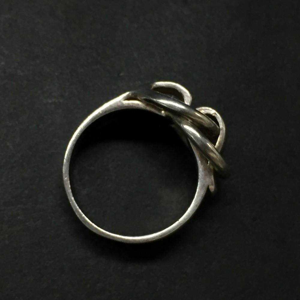 EGA HERMES Deux Anneaux Silver 925 6.5g Ring ISO sz:50/ZA0183