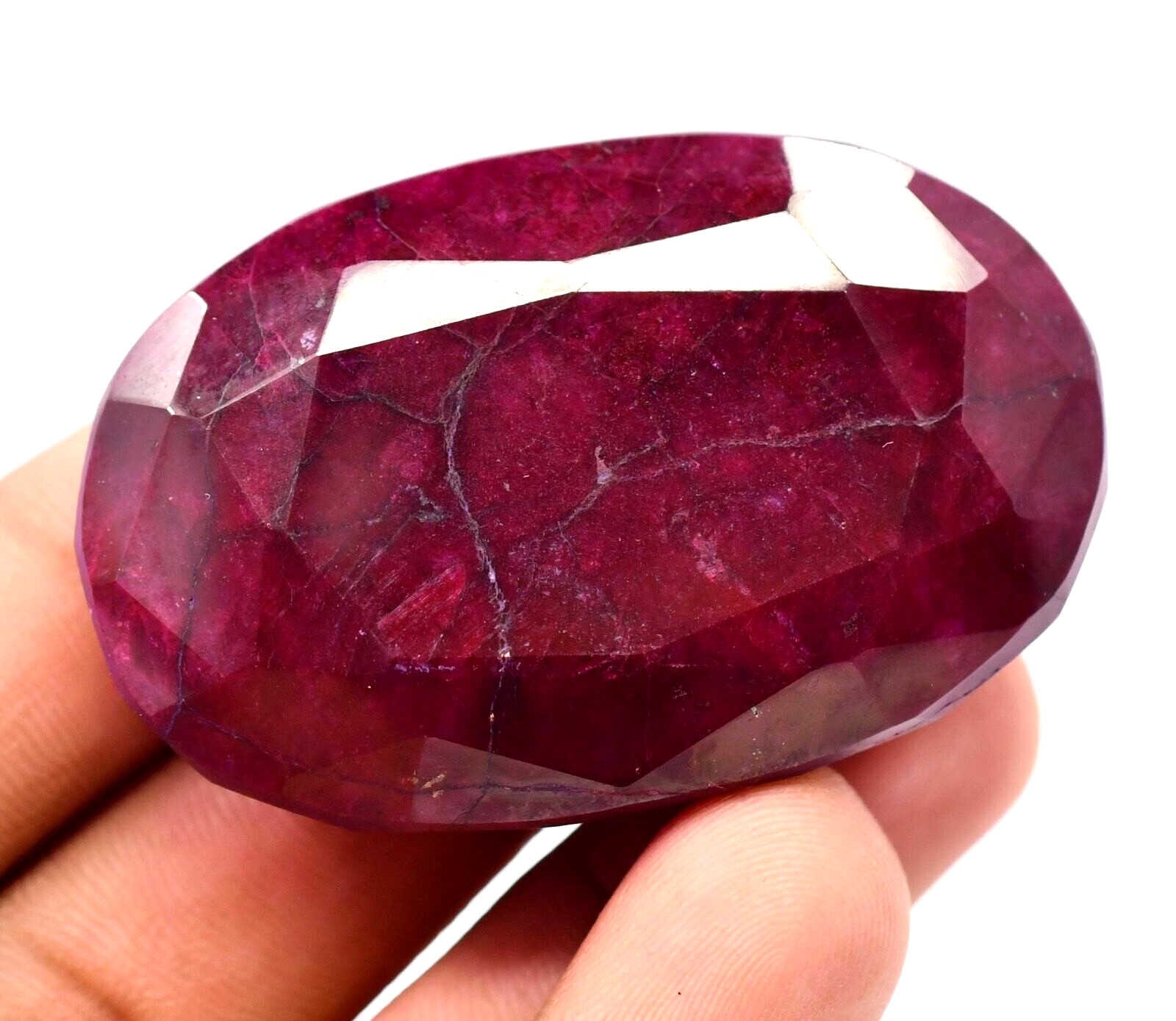 301.5 CT Natural Huge Red Ruby Certified Museum Use Treated Oval Cut Gemstone