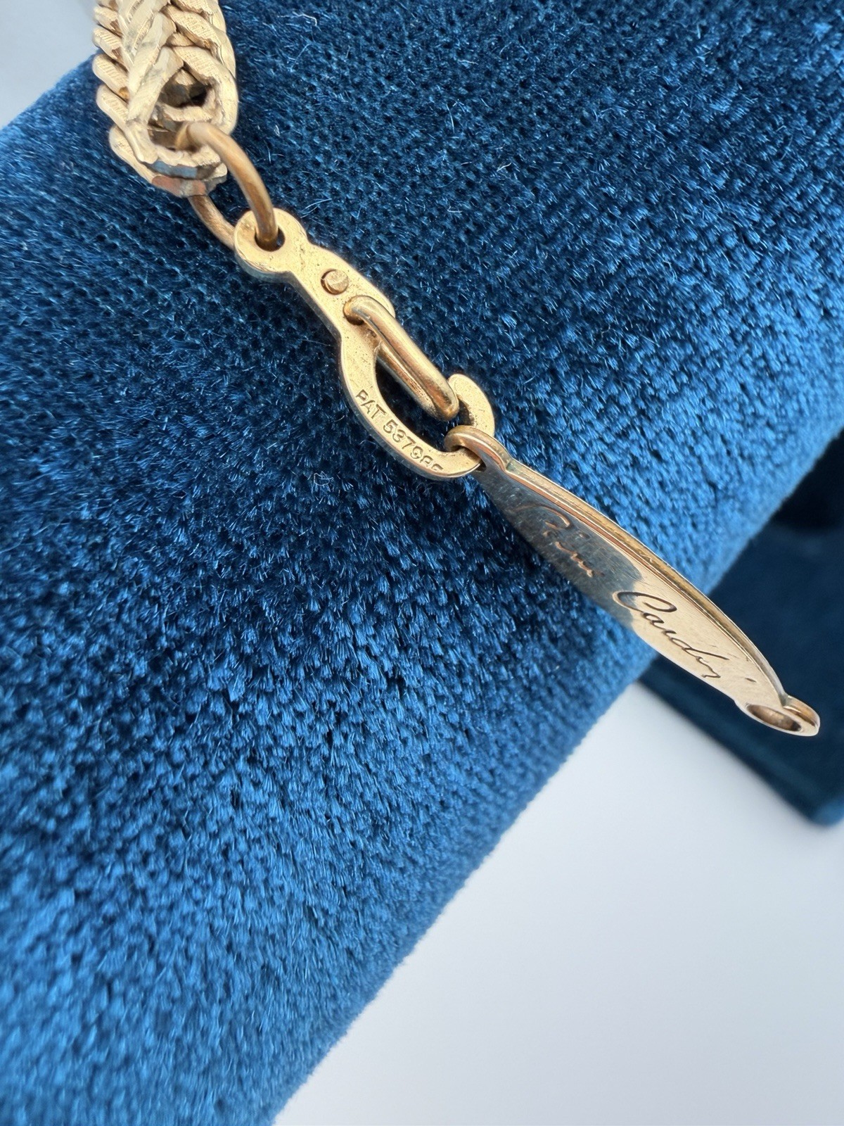 Vintage Pierre Cardin Gold Tone Herringbone Bracelet 8” Signed PAT 537985