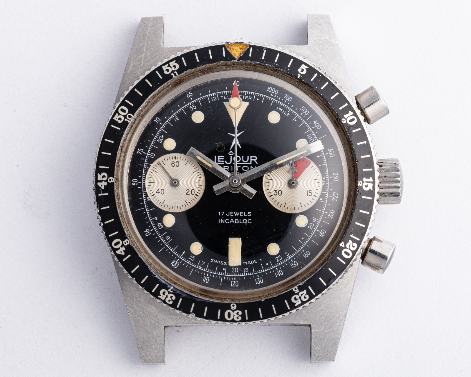Vintage 1960’s Le Jour Triton 2-Reg. Chronograph w/Original Dial! Landeron 248