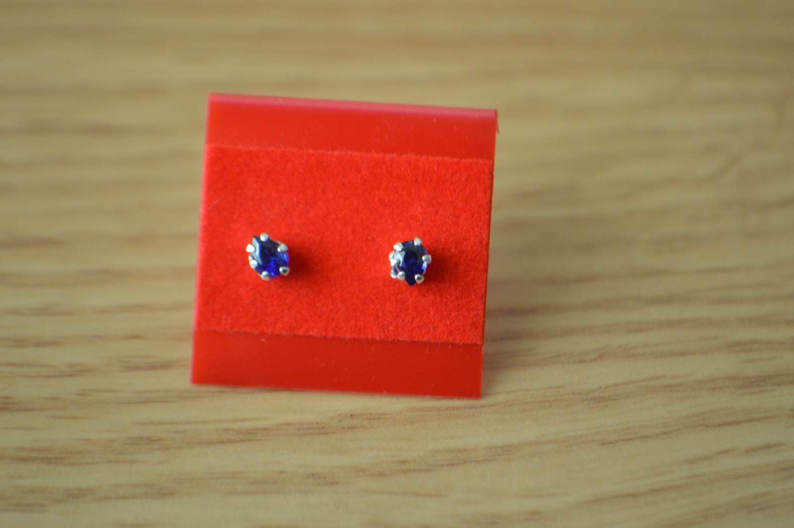 0.36ct Madagascar Blue Sapphire Solitaire Earrings Fine Silver ~ 4x3mm Pear TINY