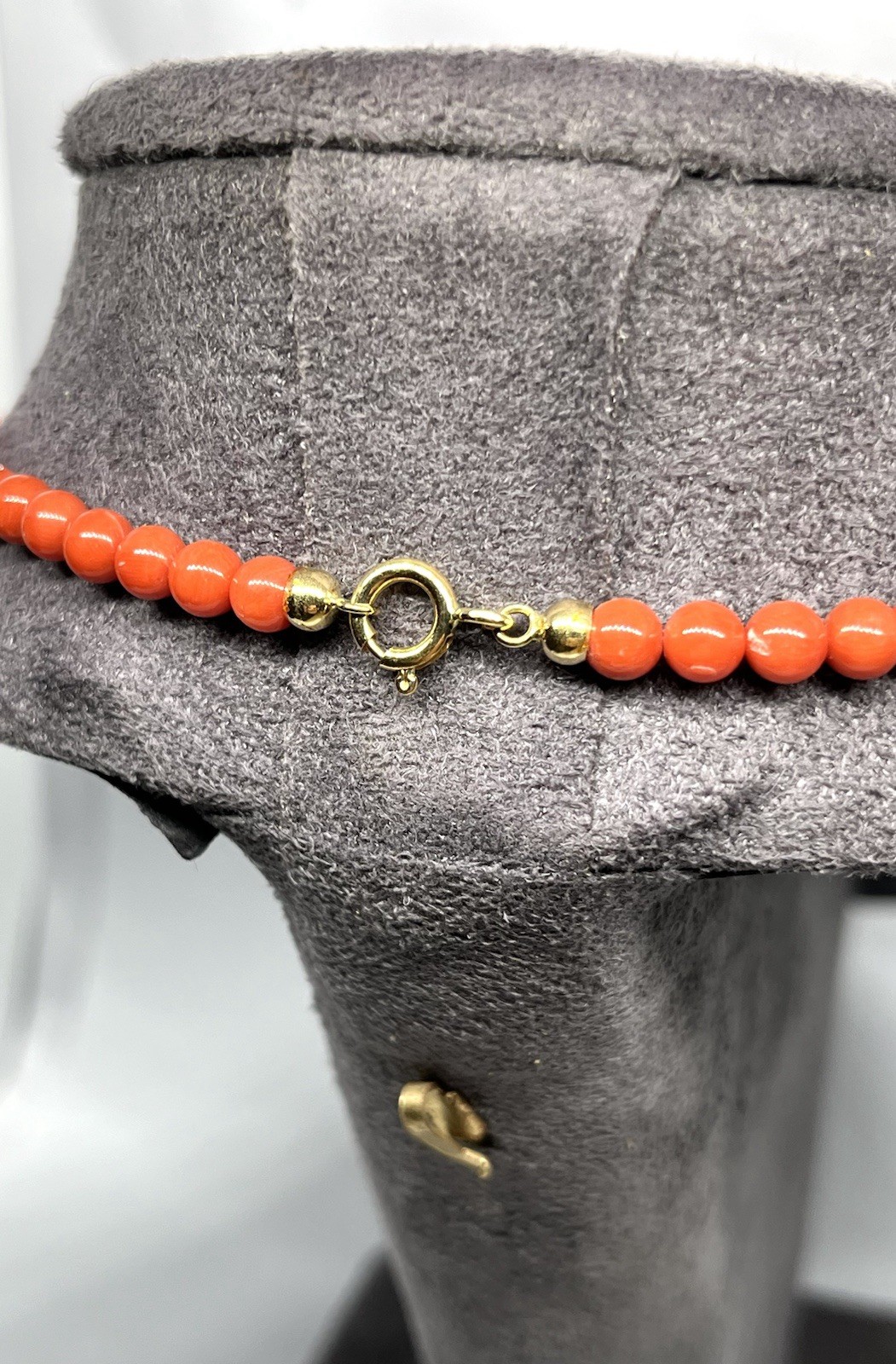 Natural Mediterranean Coral Necklace 5mm With 18kt Clasp – Handmade
