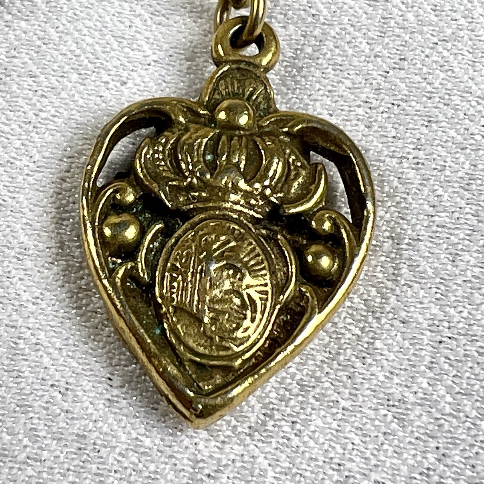 VTG Coro Chatelaine Brooch Gold Fleur de Lis Shield Eagle Royal Lion Heart Crown