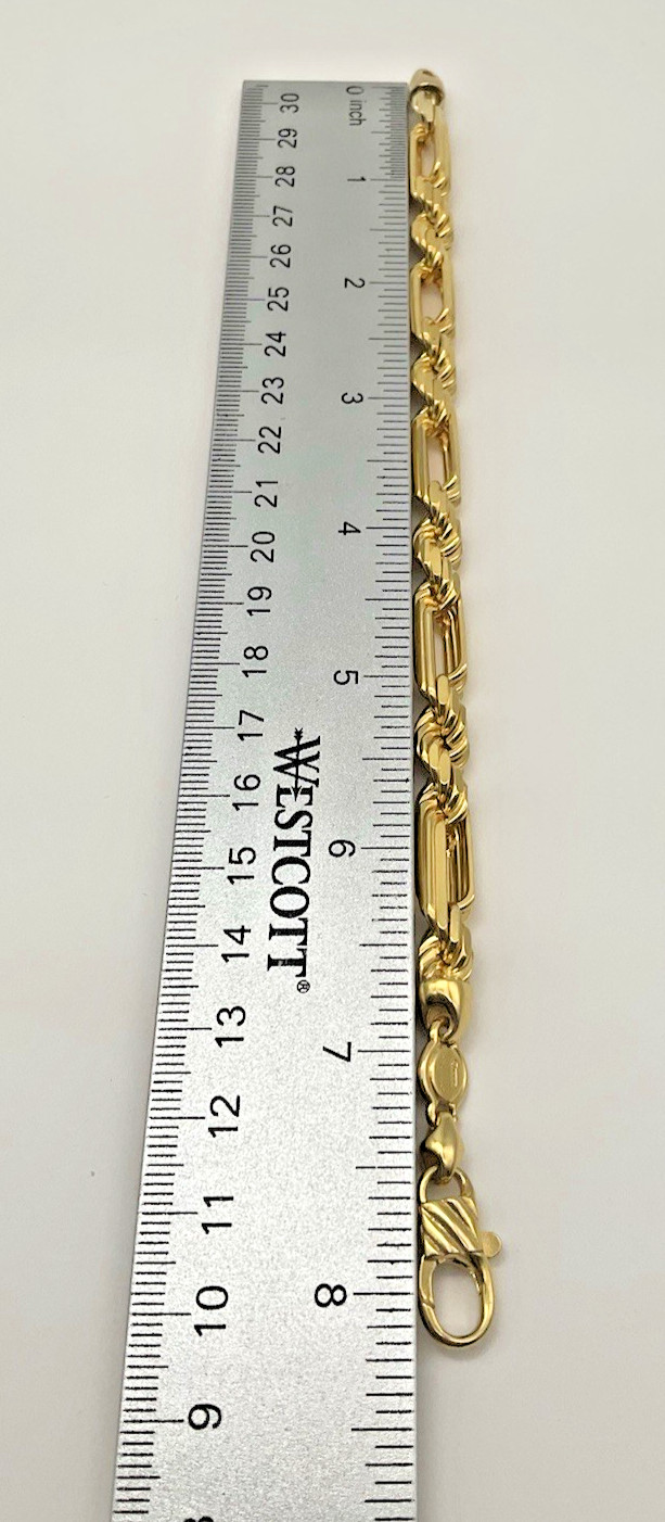 14K Yellow Gold 8” Figarope/Milano Chain Bracelet