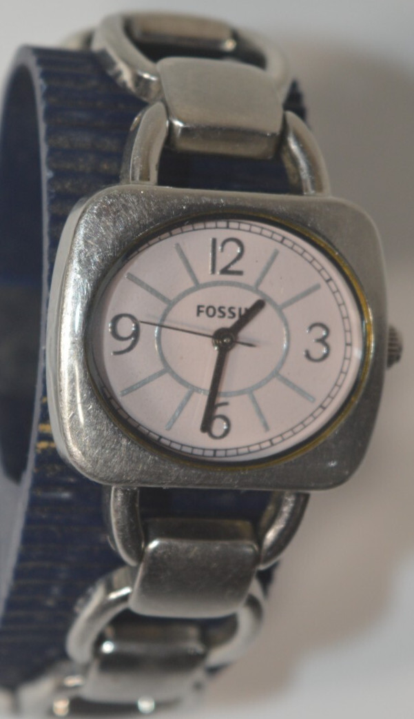 Fossil ES-2513 Pink Dial Stainless bracelet Watch new battery ”GUARANTEED”