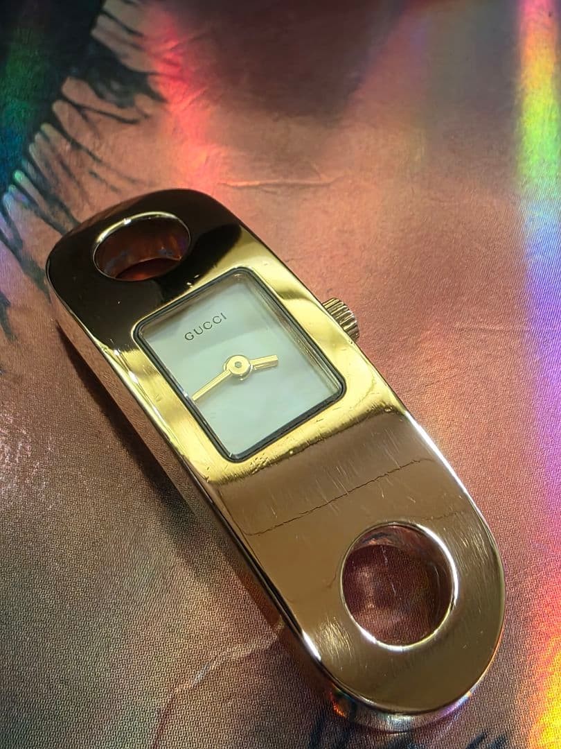 Gucci 6100.L Gold Bracelet Watch Quartz Ladies Rare Japan 0713911