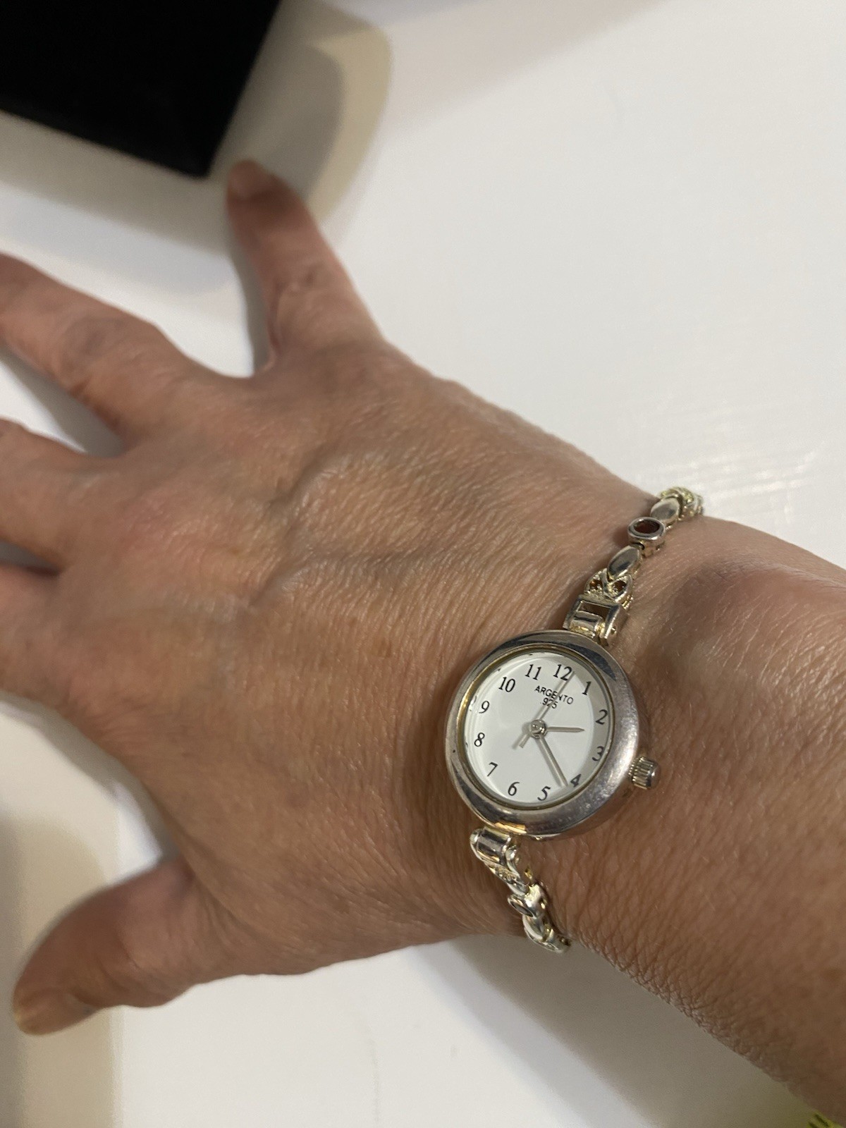 Argento Sterling Silver 925 Watch With Multicolor Crystals With New Battery