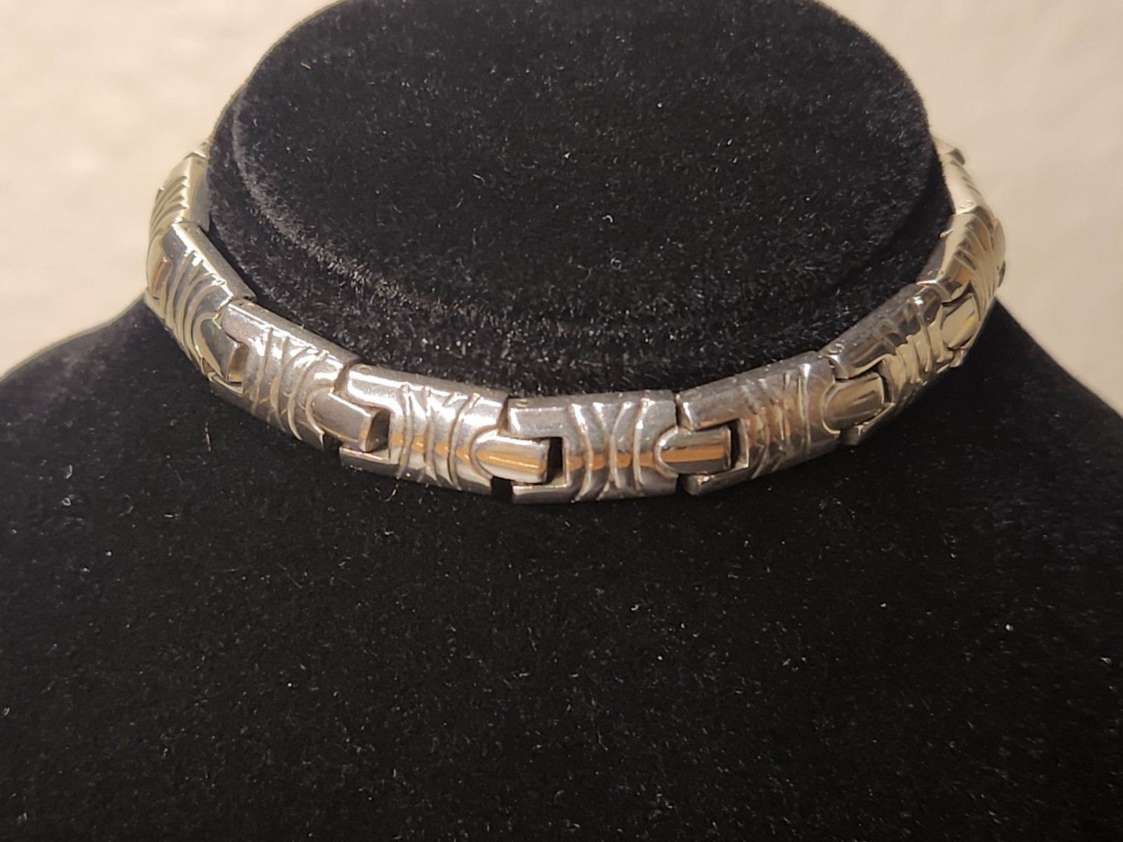 Handmade Taxco Mexican 925 Sterling Silver Bracelet Links Beautiful Shine
