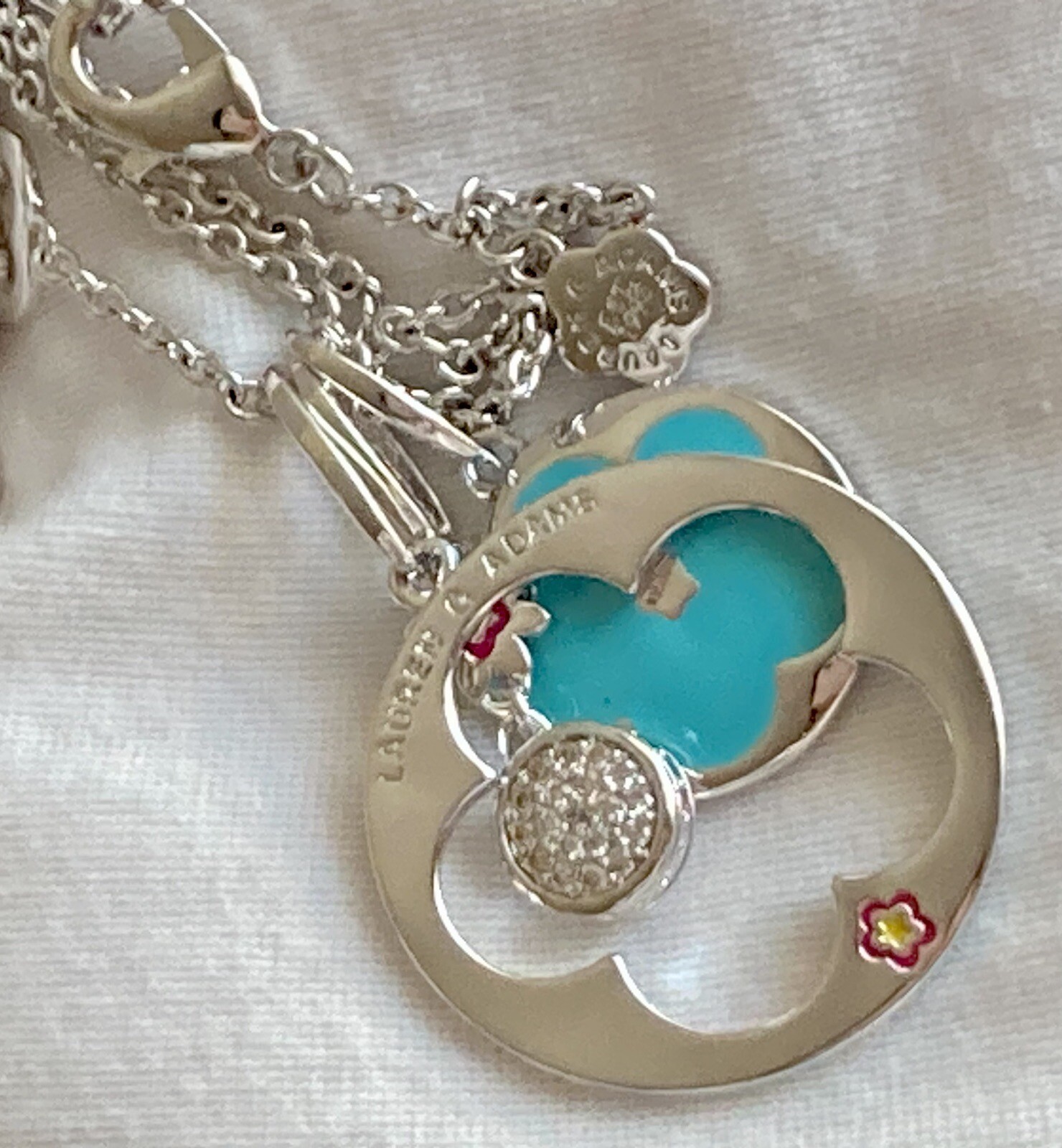 QVC Lauren G Adams Floral Days Turquoise Enamel Station Necklace Sold Out $180