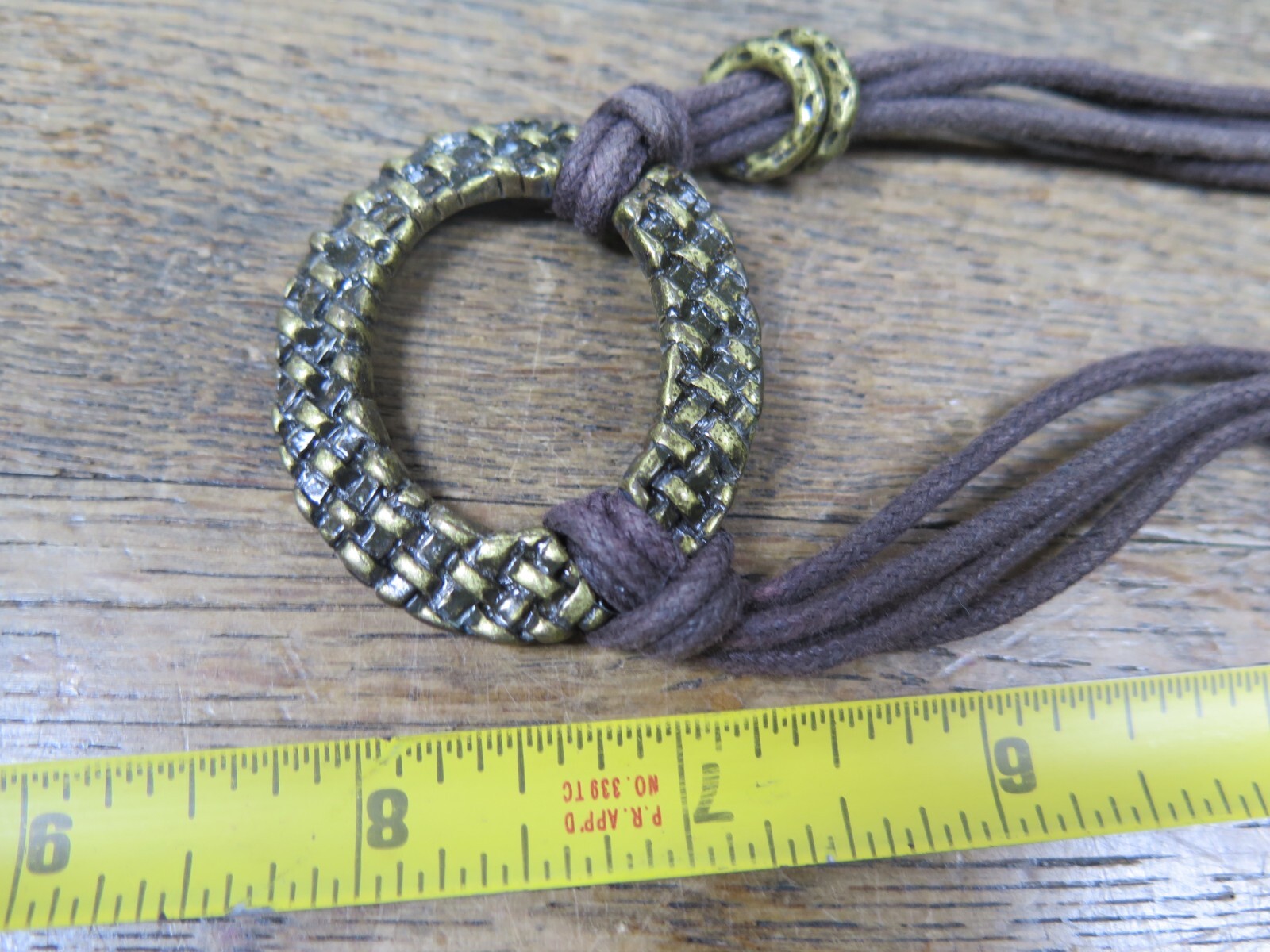 NECKLACE VCLM bronze Tone , Brown Rope type Chain Rare Find