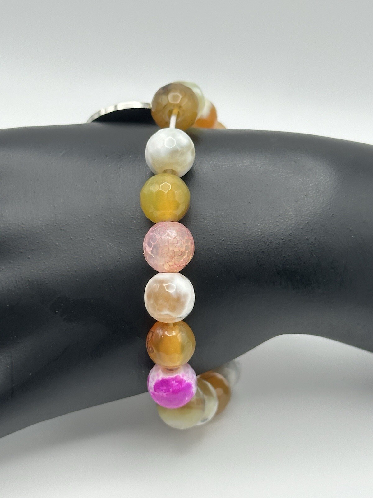 Healing Stone Beaded Stretch Bracelet With God’s Masterpiece Charm
