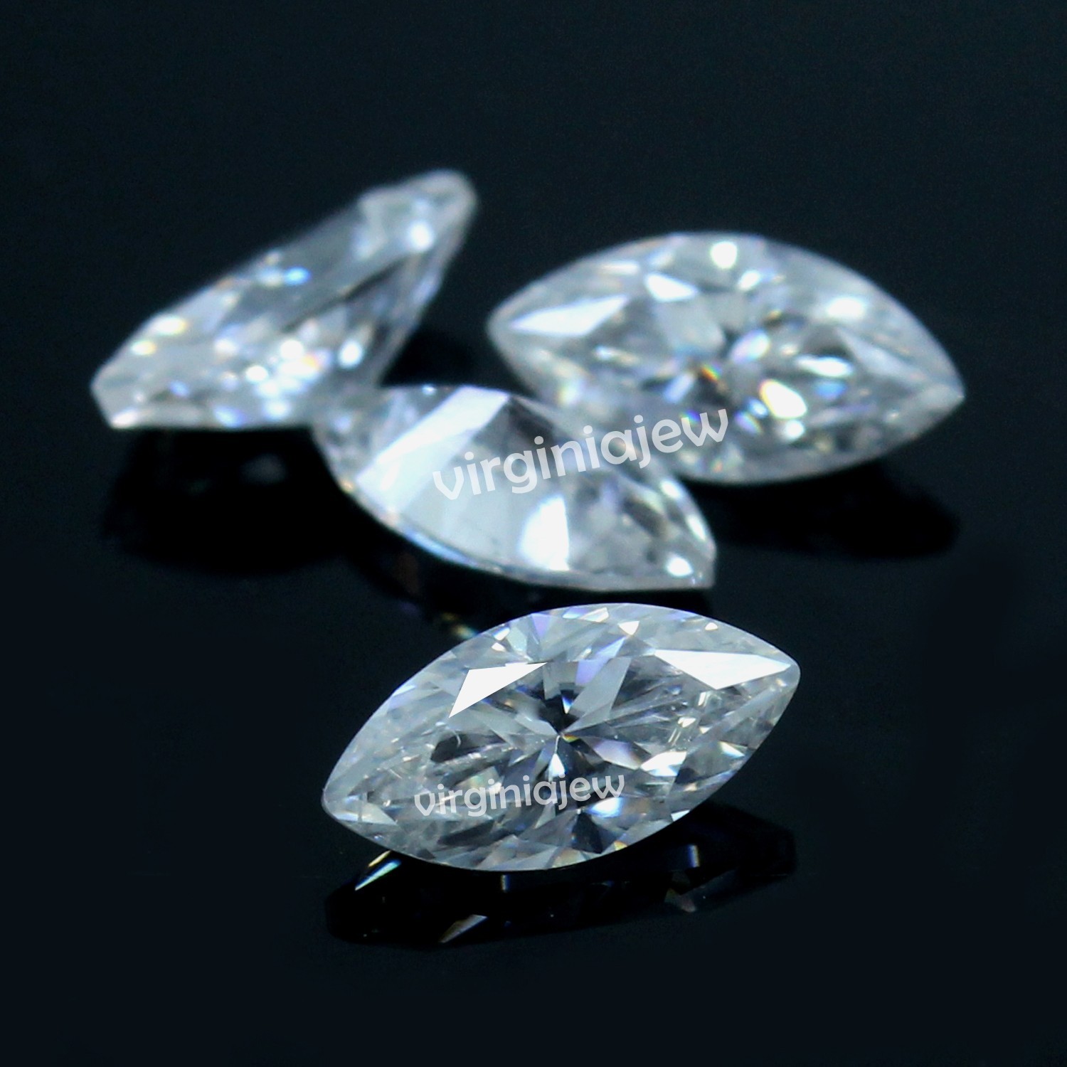 4 Pc Natural DE Color VVS1 Clarity Excellent Cut White 2.5×4 MM Marquise Diamond