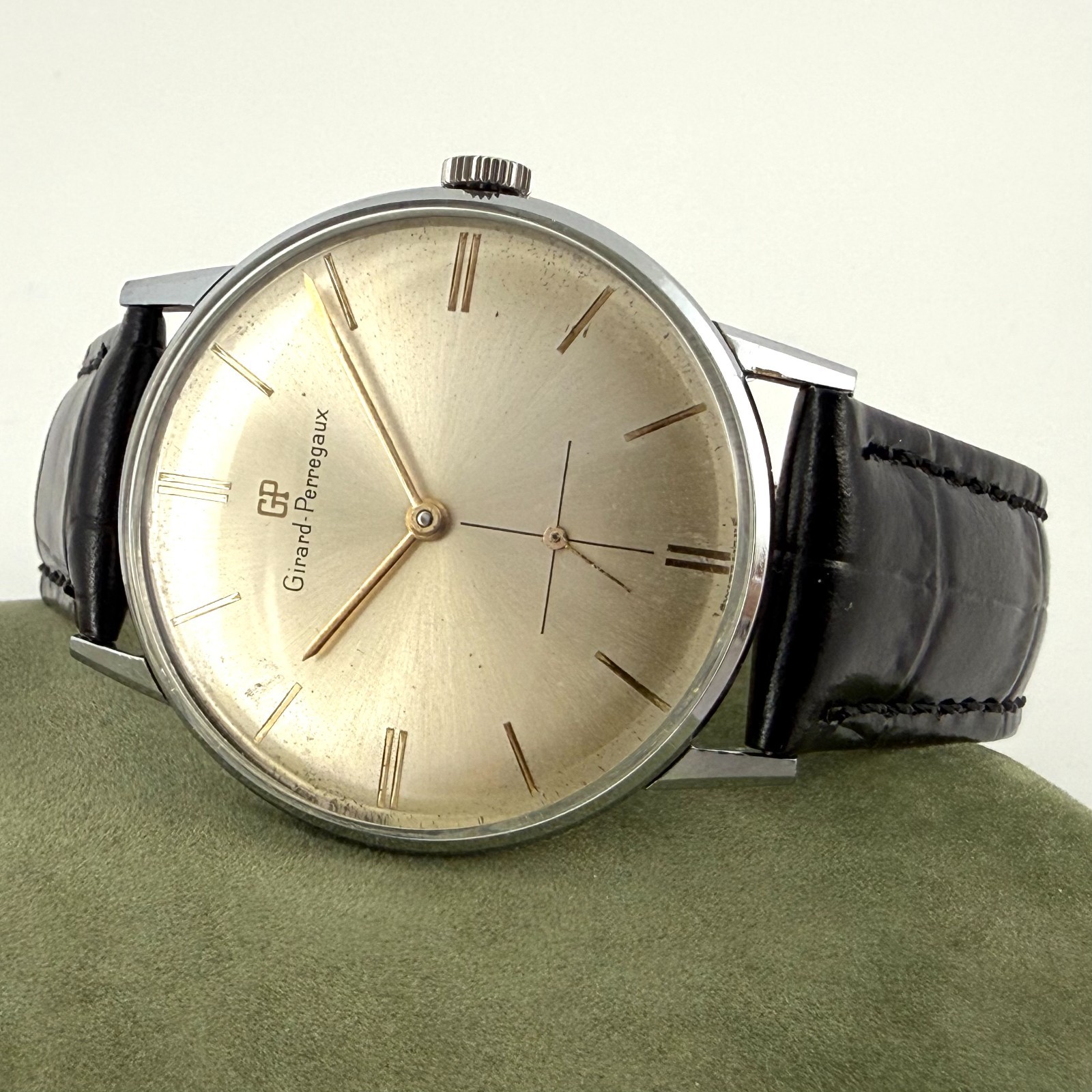 CLASSIC FINE GIRARD PERREGAUX MANUAL WIND ST STEEL DRESS WATCH ORIGINAL DIAL