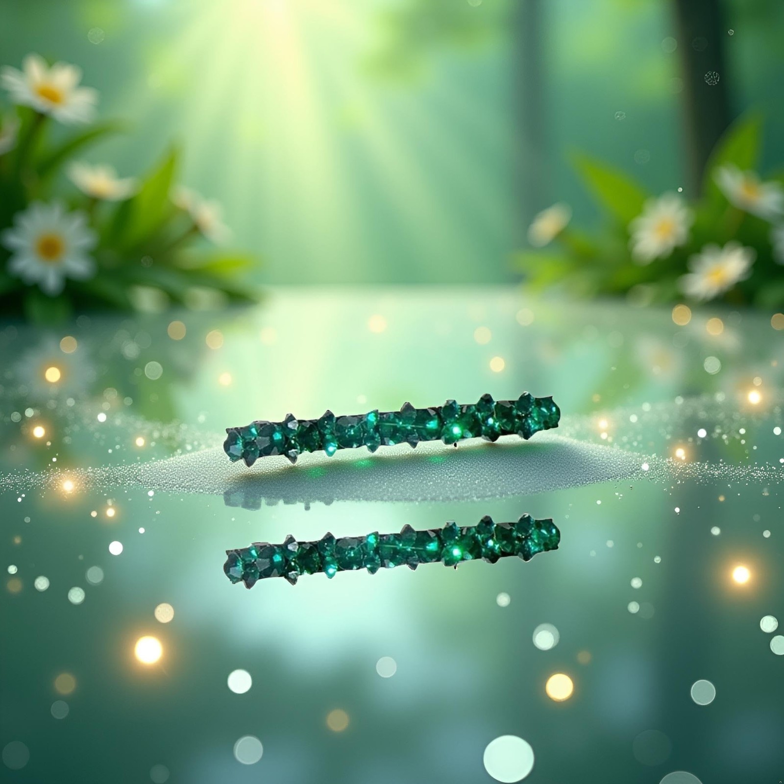 2Pcs Green Shiny Rhinestone Diamond Hair Barrette Clip, Hair Pin, Bobby Pins …