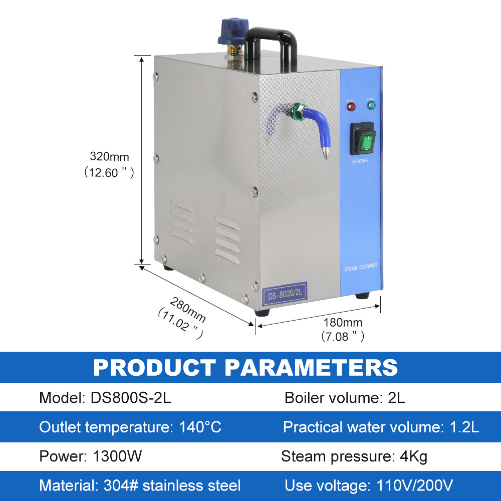 2L 1300W Professional Jewelry Steam Cleaner Gem Washer Electric Cleaning 140℃