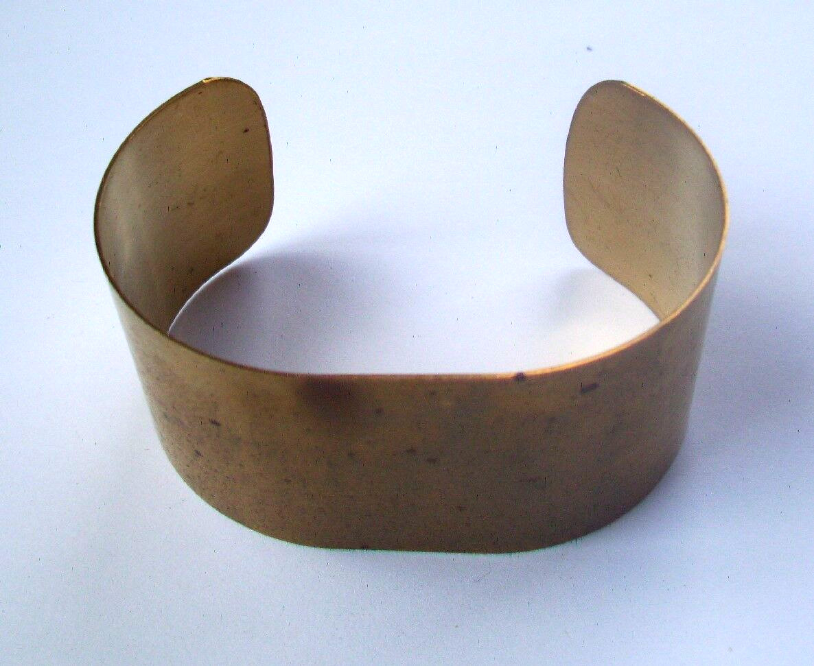 10pc. Raw Brass Cuff Bracelet- Vintage Arm Band Jewelry -Flat top