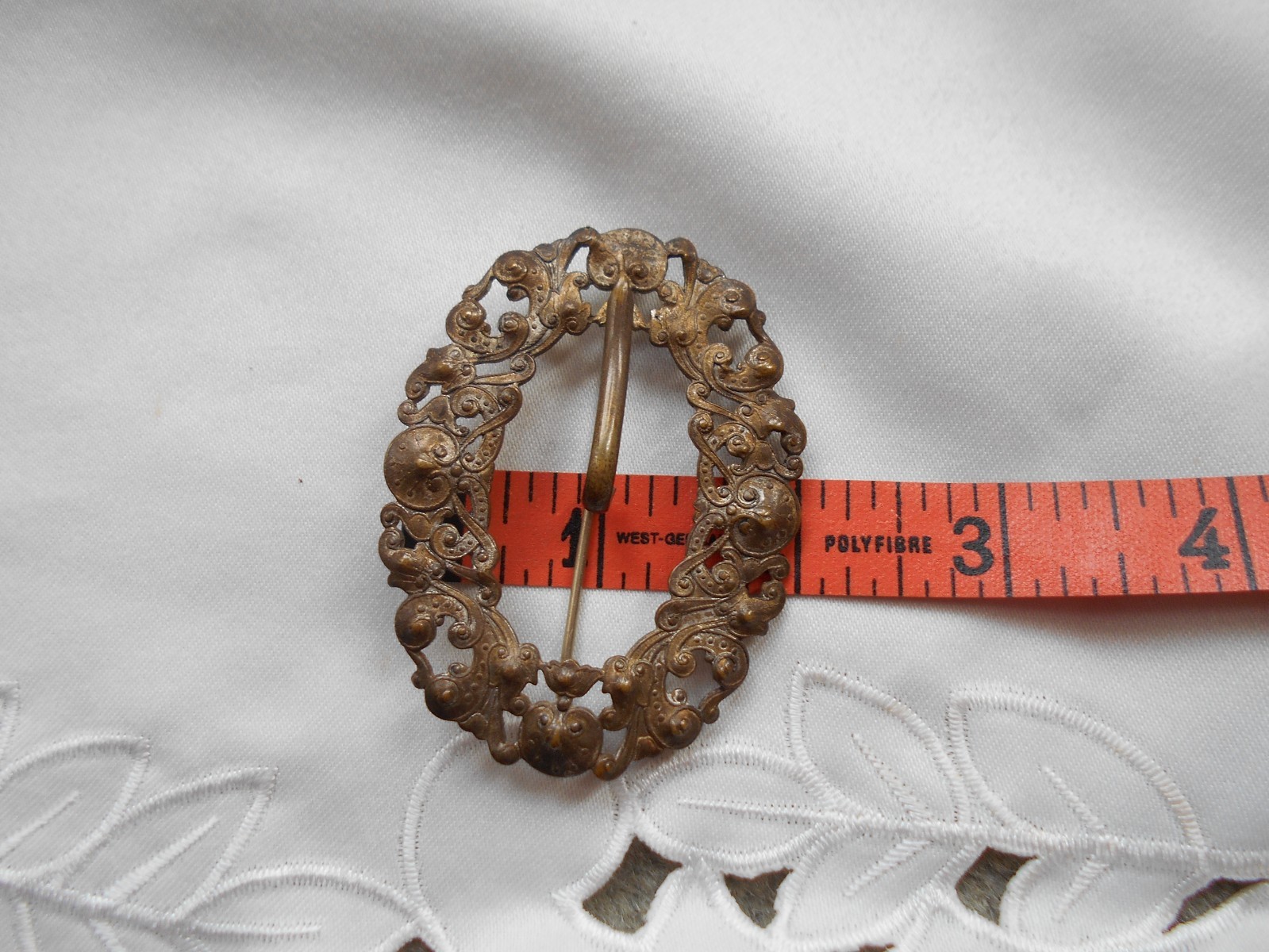 Vintage Ornate Scrolls Brooch with Hook