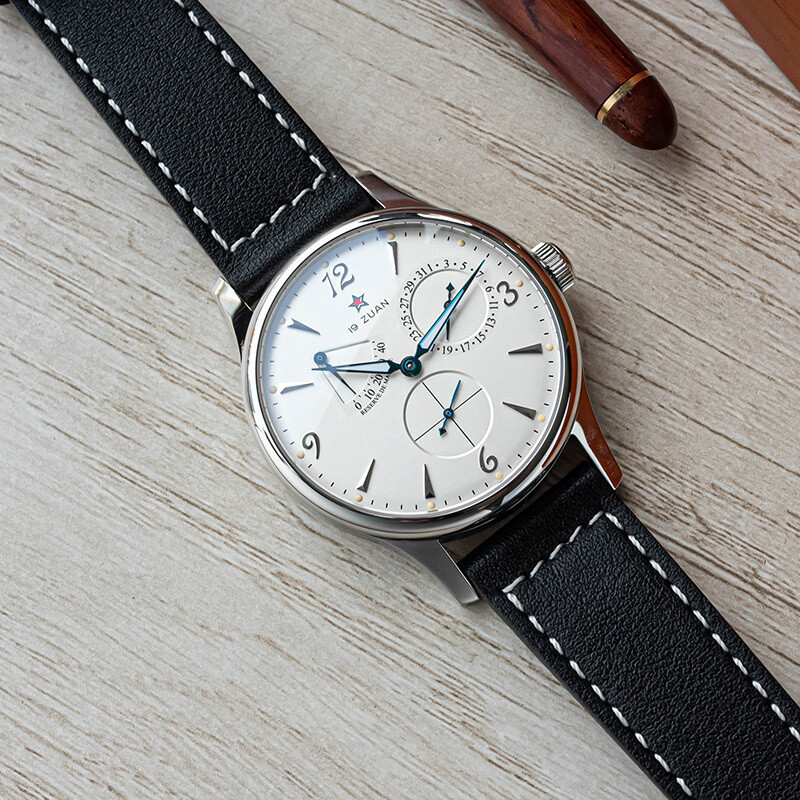 Classic Polit Leather Seagull Movement 1963 Sapphire Auto Mechanical Star Watch