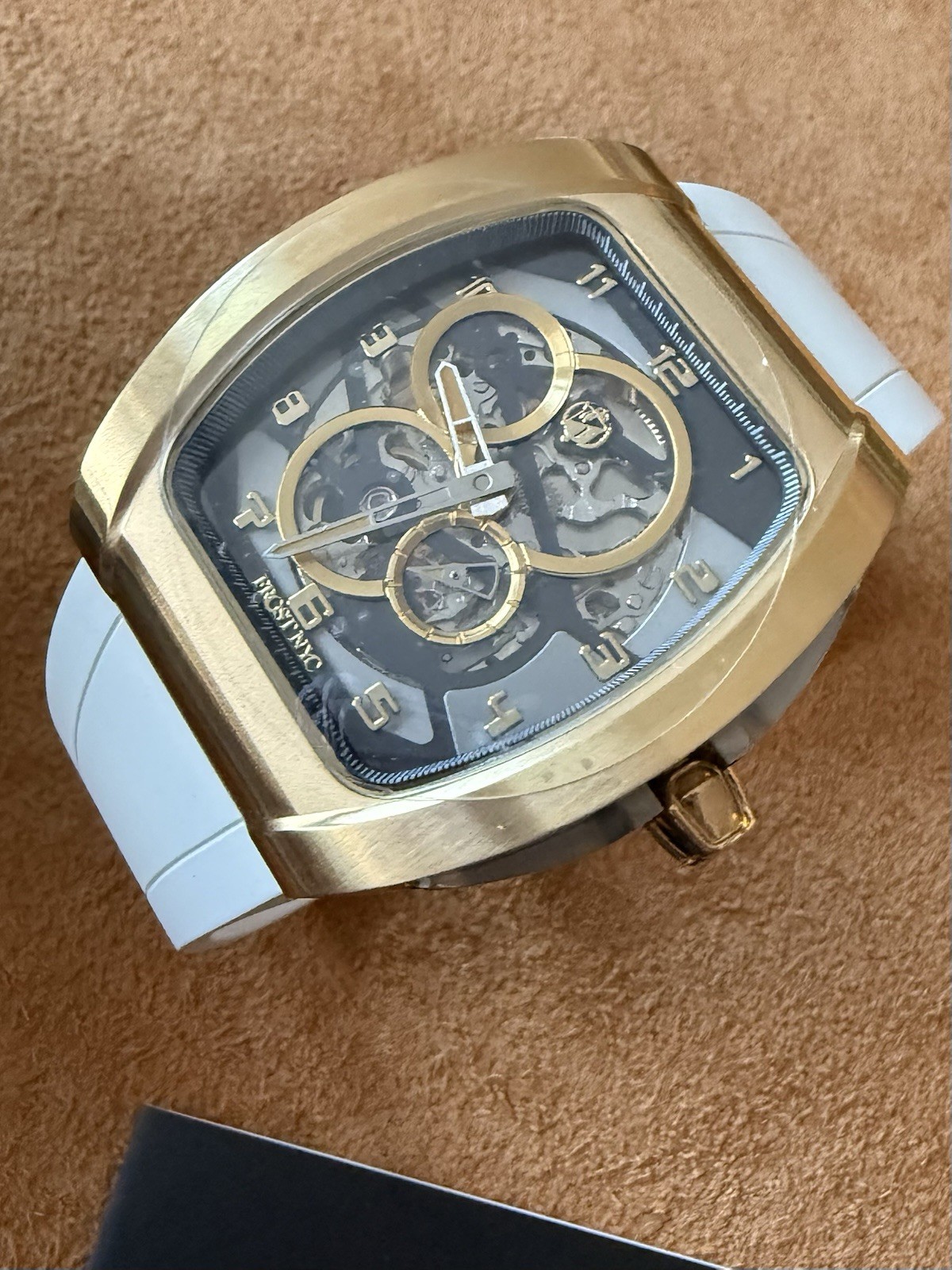 FROST NYC Evolution Auto Skeleton Sport Gold PVD| FRST-01-CY White $1500 Retail