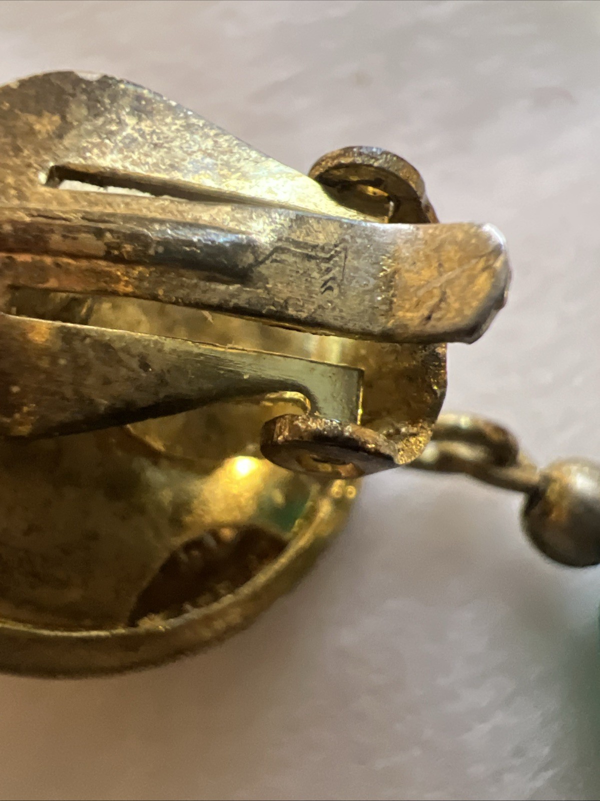Vtg Egyptian Rev. Gripoix Poured Glass Brass Gold Red Green Runway Clip Earrings